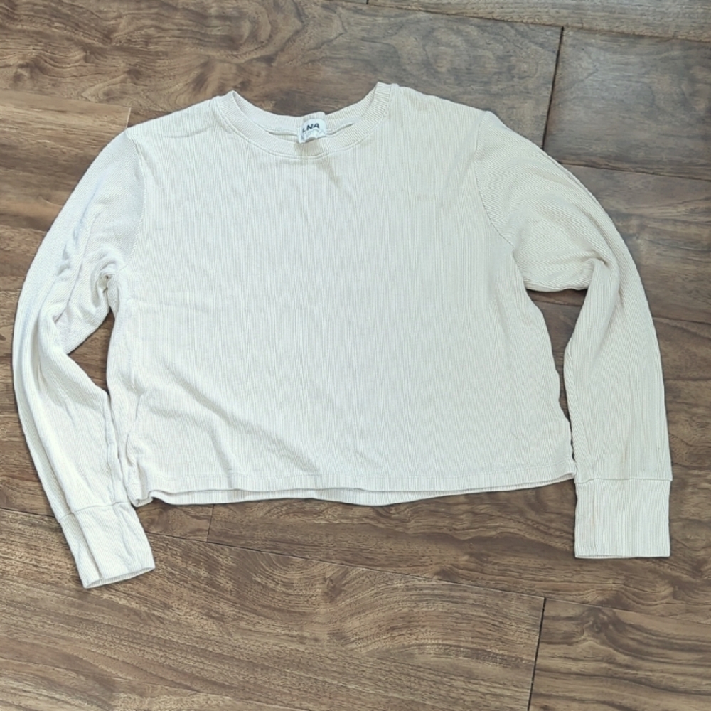 LNA Ribbed Cropped Long Sleeve Top